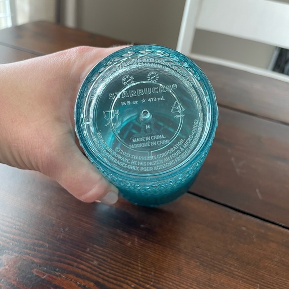 NWOT Starbuck Smooth Tiled Gradient Dark Green Iced Bottom 2024 Retired No Straw - Picture 4 of 8